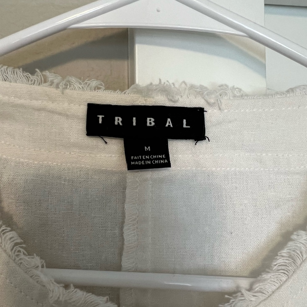 Tribal White Utility Jacket with Relaxed Fit - Picture 2 of 3